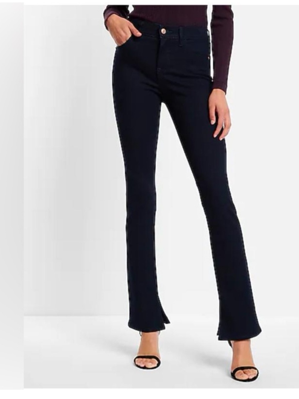 Express Skinny Dark Blue Flare Jeans